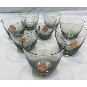 MCM Holmgaard Elsinore Per Lutken Smoke Liquor Shot Glasses Set Of 8 Danish